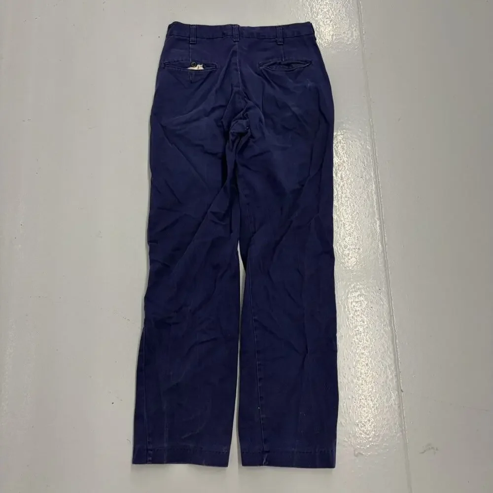 Vintage 80s Cintas Blue Canvas Workwear Chinos 29x30